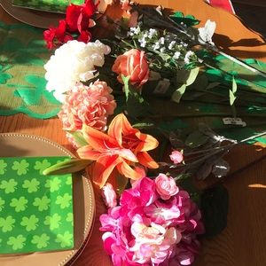 Lot of ten long stem Bloom artificial flowers